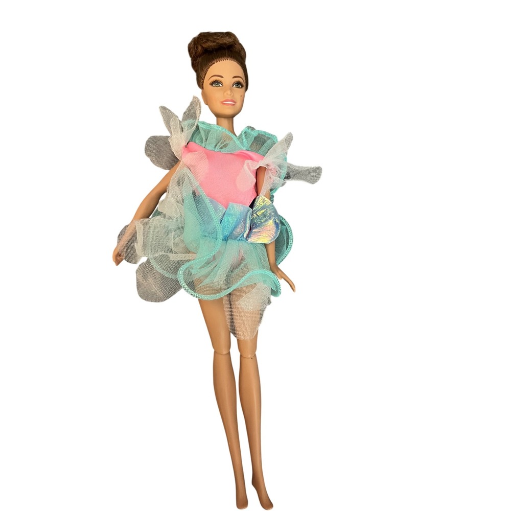 Mattel Barbie Doll 2003 Teresa Head Articulated Body Pink Teal Tulle Outfit Flaw
